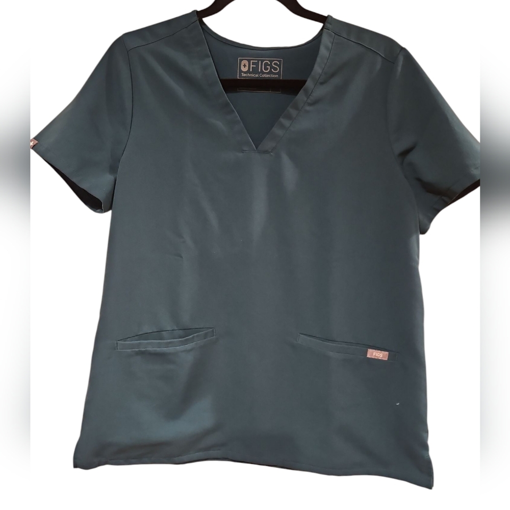 FIGS SCRUB TOP TEAL SIZE M